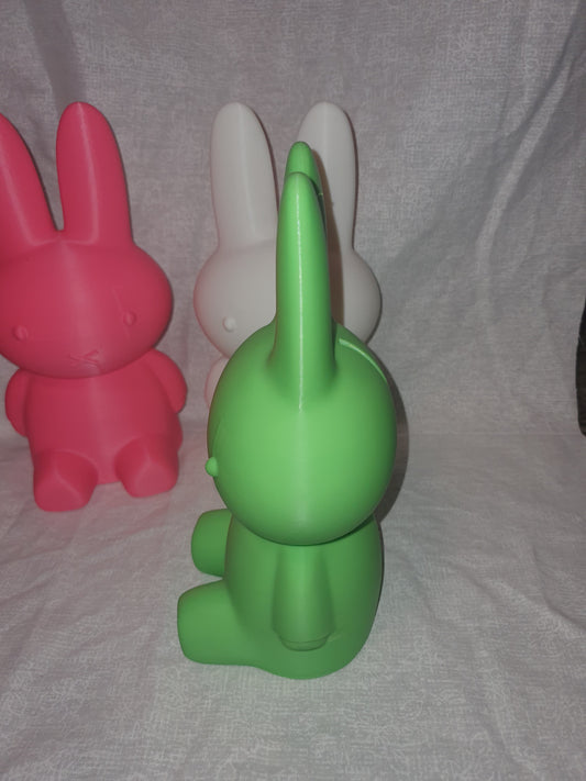 Miffy Bunny Money Box Piggy Bank Easter Themed Green Pink White Educational Gift Idea Crafted From Texted Sleek Durable Plastic