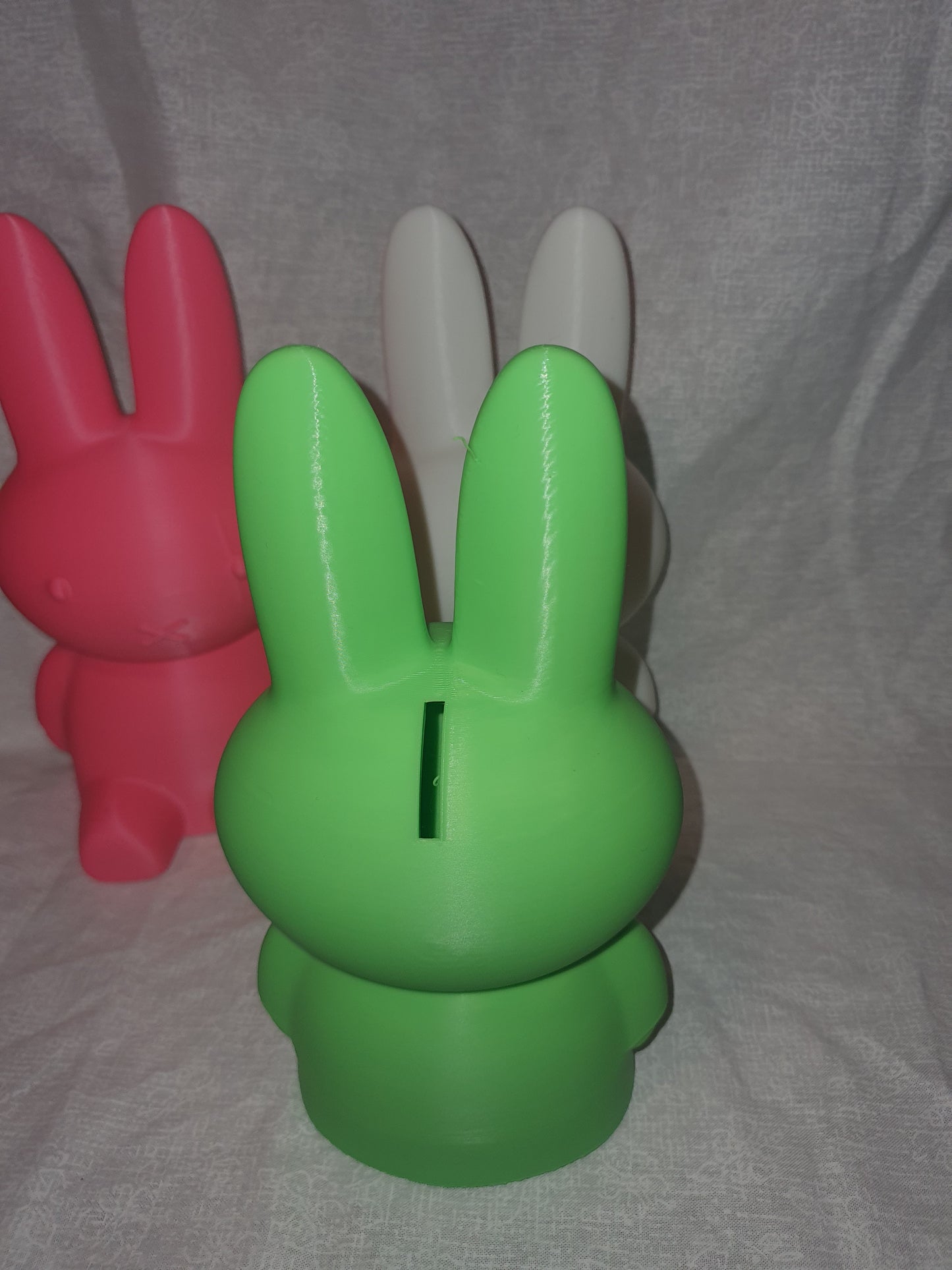 Miffy Bunny Money Box Piggy Bank Easter Themed Green Pink White Educational Gift Idea Crafted From Texted Sleek Durable Plastic