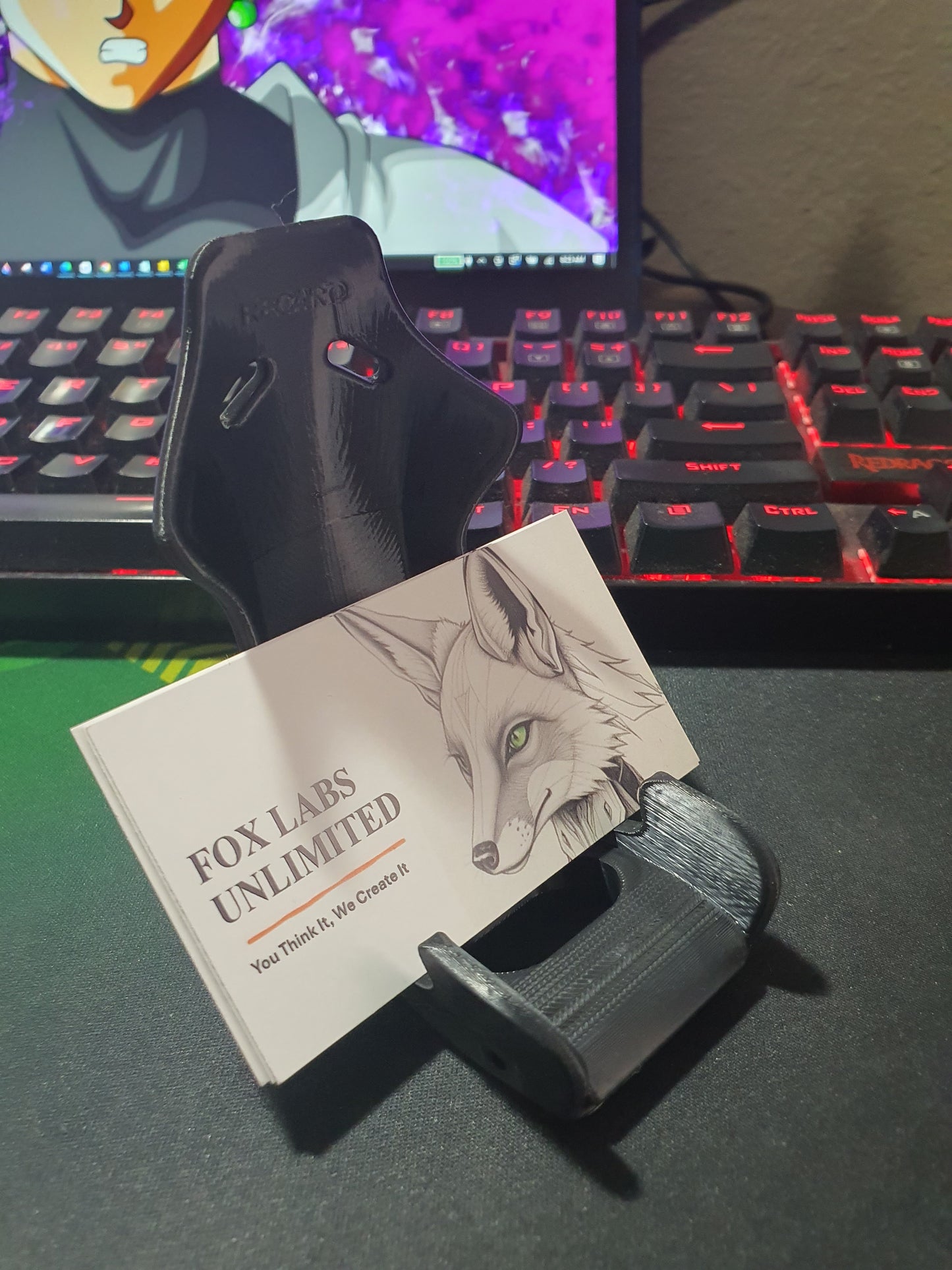 Business Card Holder Automotive Garage Gift Mechanic Desk Table Car For Workspaces Racing Car Seat 3D Printed Stand