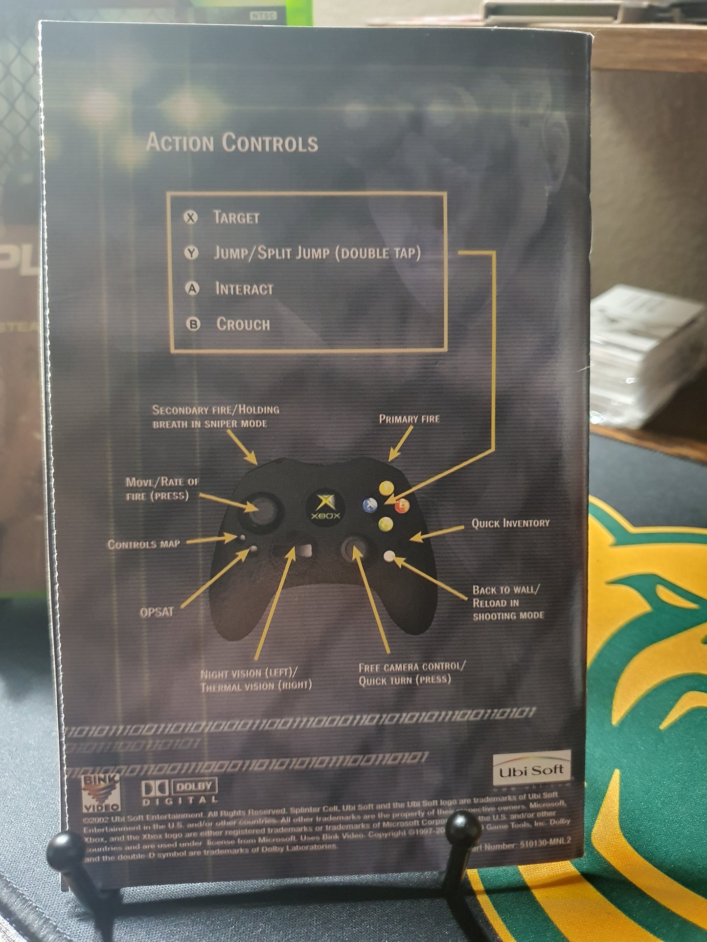 Tom Clancy's Splinter Cell Microsoft Xbox Registration Card Complete CIB Video Game Disc Near Mint
