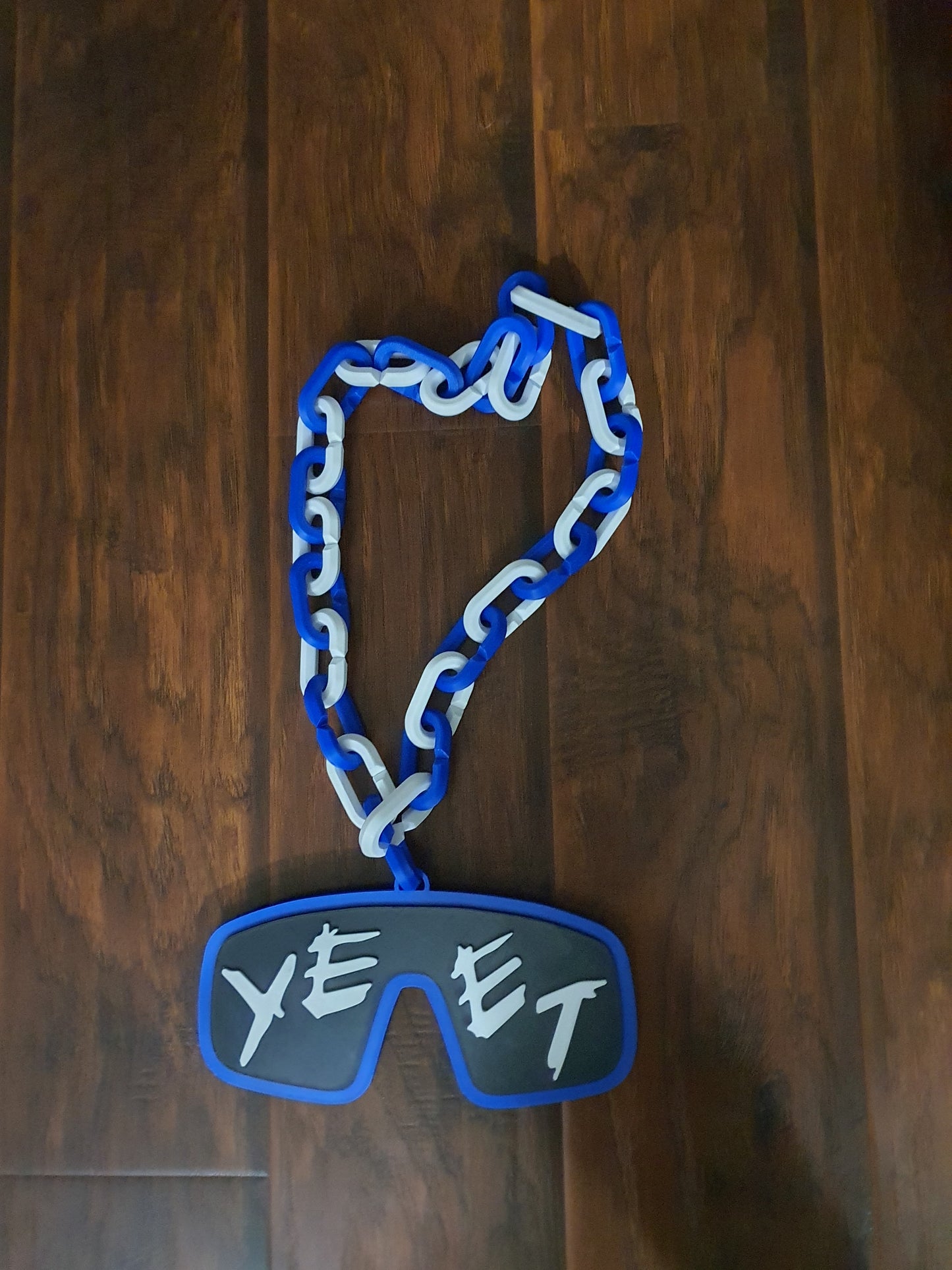 Jey Uso Yeet Glasses Inpired WWE Wrestling Necklace Chain 15" Raised Letters
