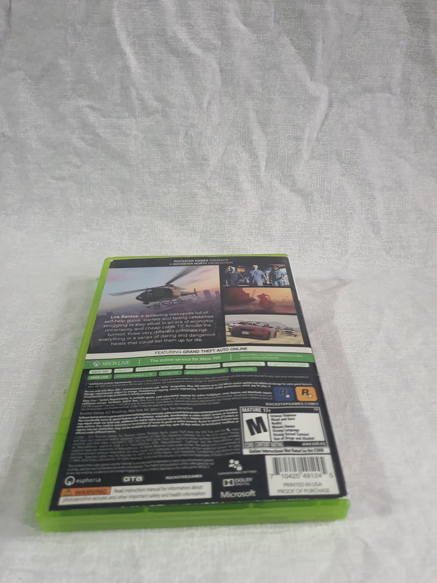 Grand Theft Auto 5 Xbox 360 NO GAME Disc Includes Case Map Manual Free Shipping Replacement Case