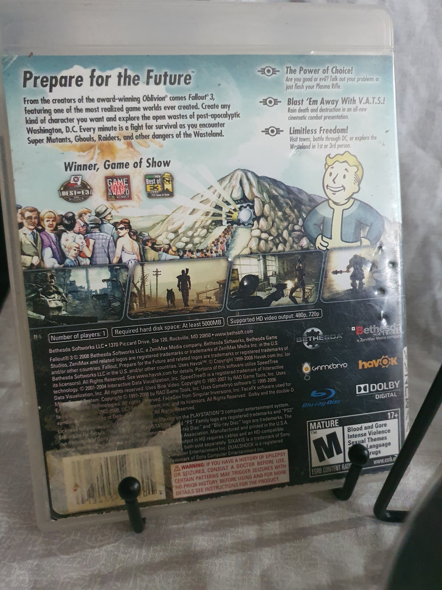 Fallout 3 (Sony PlayStation 3, 2008) Complete CIB Videogame Disc Very Good