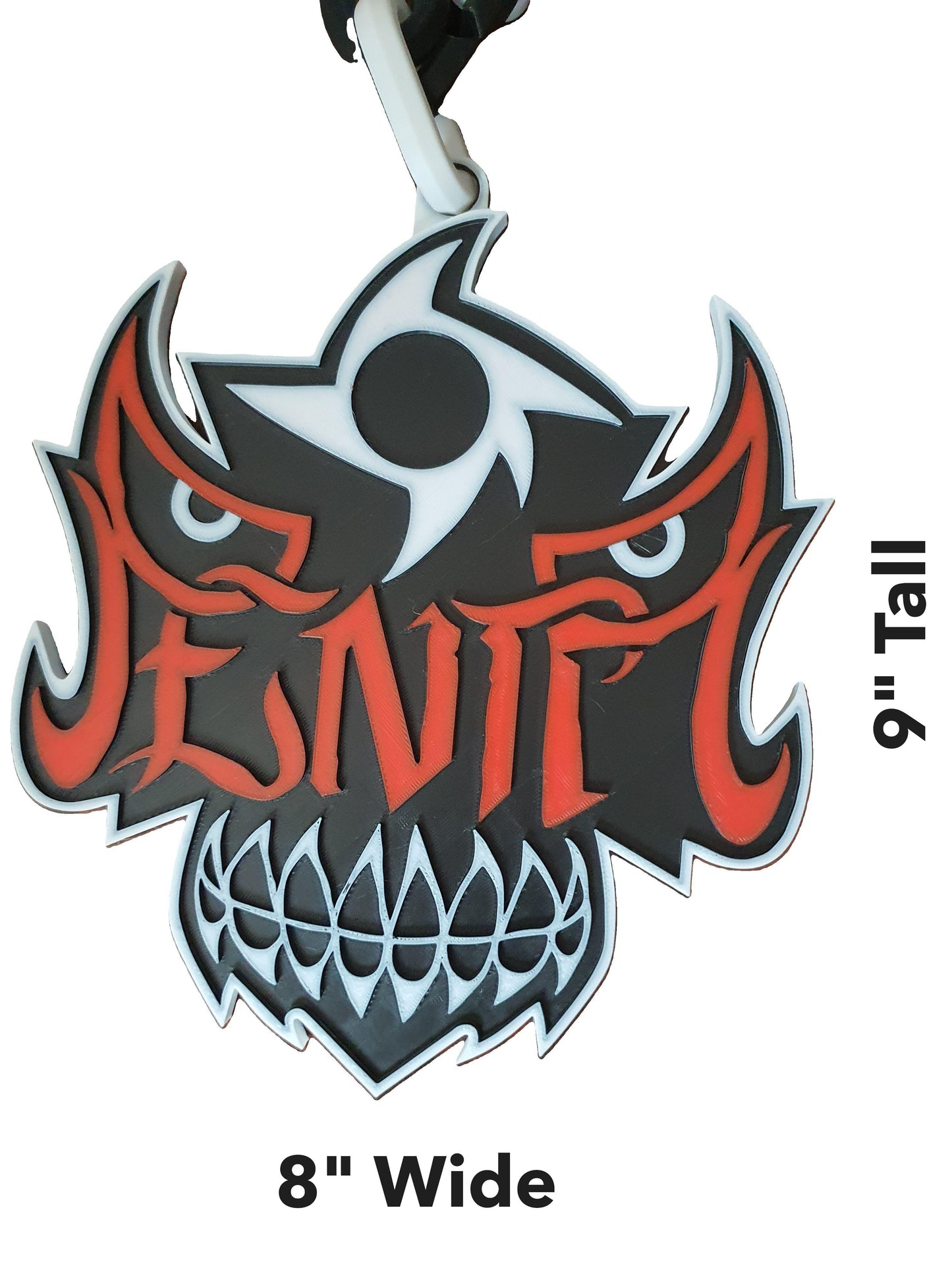 Penta Skull Bones Lucha Mask WWE Logo Necklace Chain 15" Raised Textured Pendant