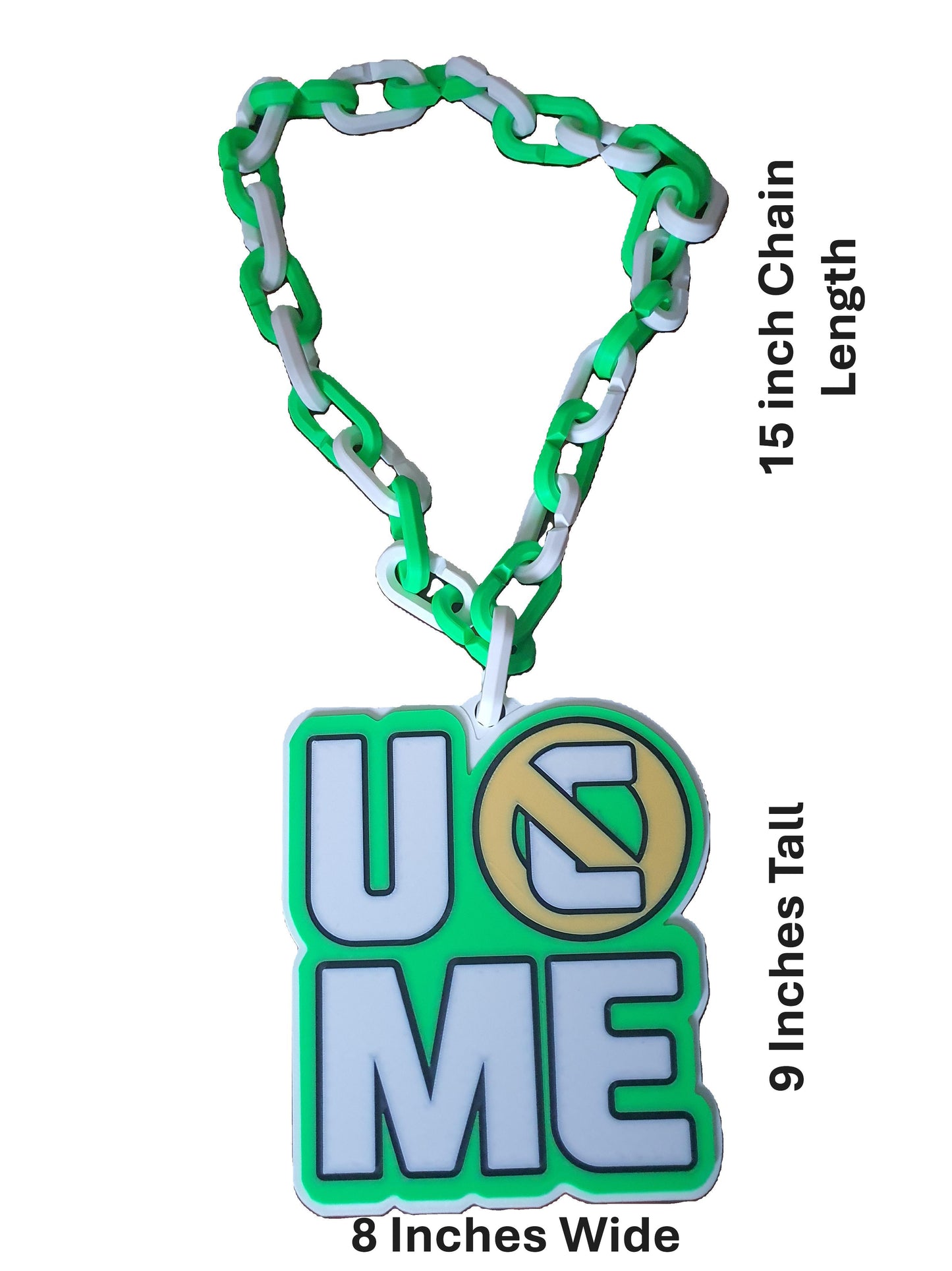 John Cena You Can't See Me Oversized Pendant Chain Necklace 15" WWE Customizable
