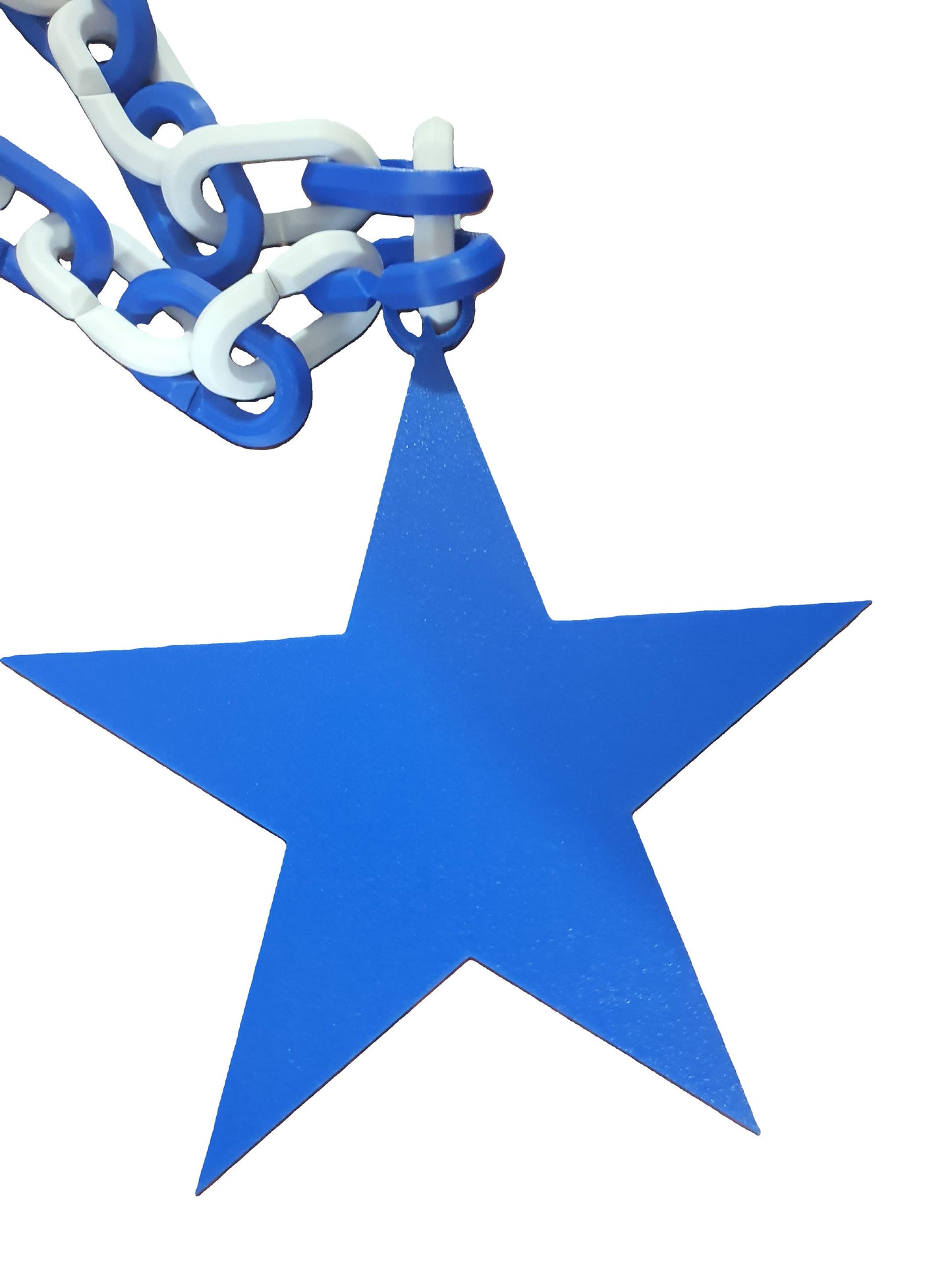 Dallas Cowboys 8x5 Custom Blue Pendant Chain New Jumbo Size Plastic 32" Necklace