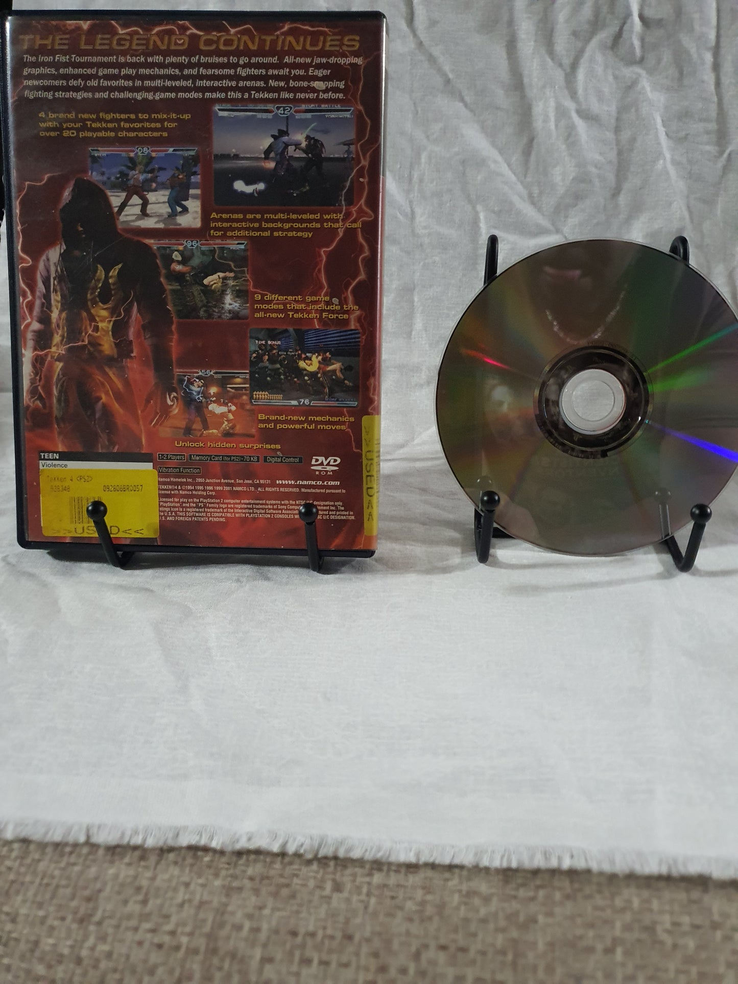 Tekken 4 (Sony PlayStation 2, 2002) PS2 Video Game Disc Near Mint Tested