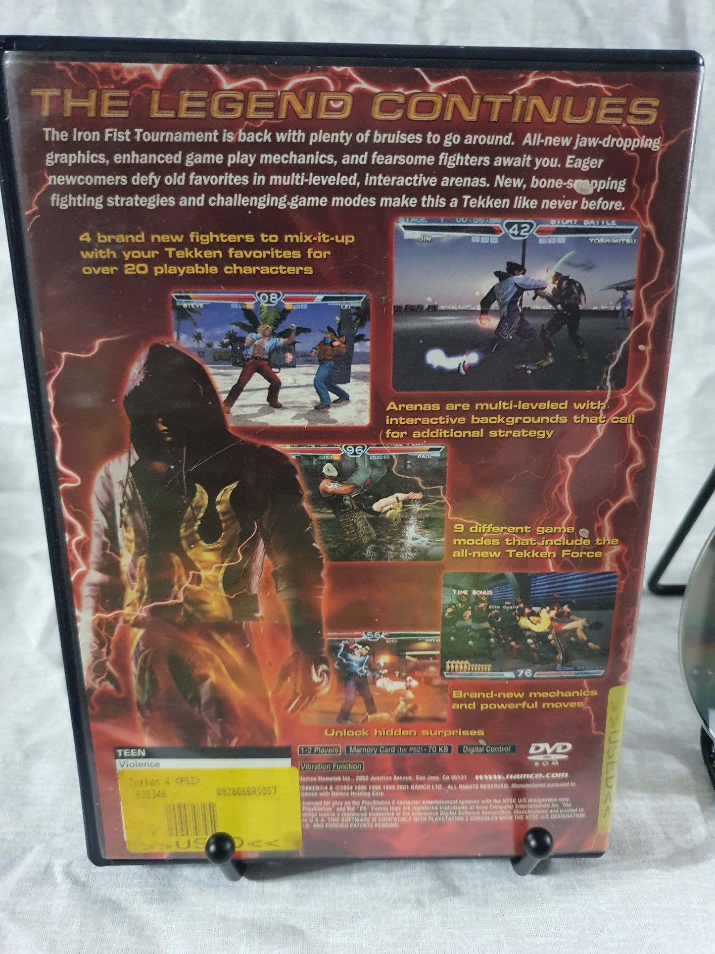 Tekken 4 (Sony PlayStation 2, 2002) PS2 Video Game Disc Near Mint Tested