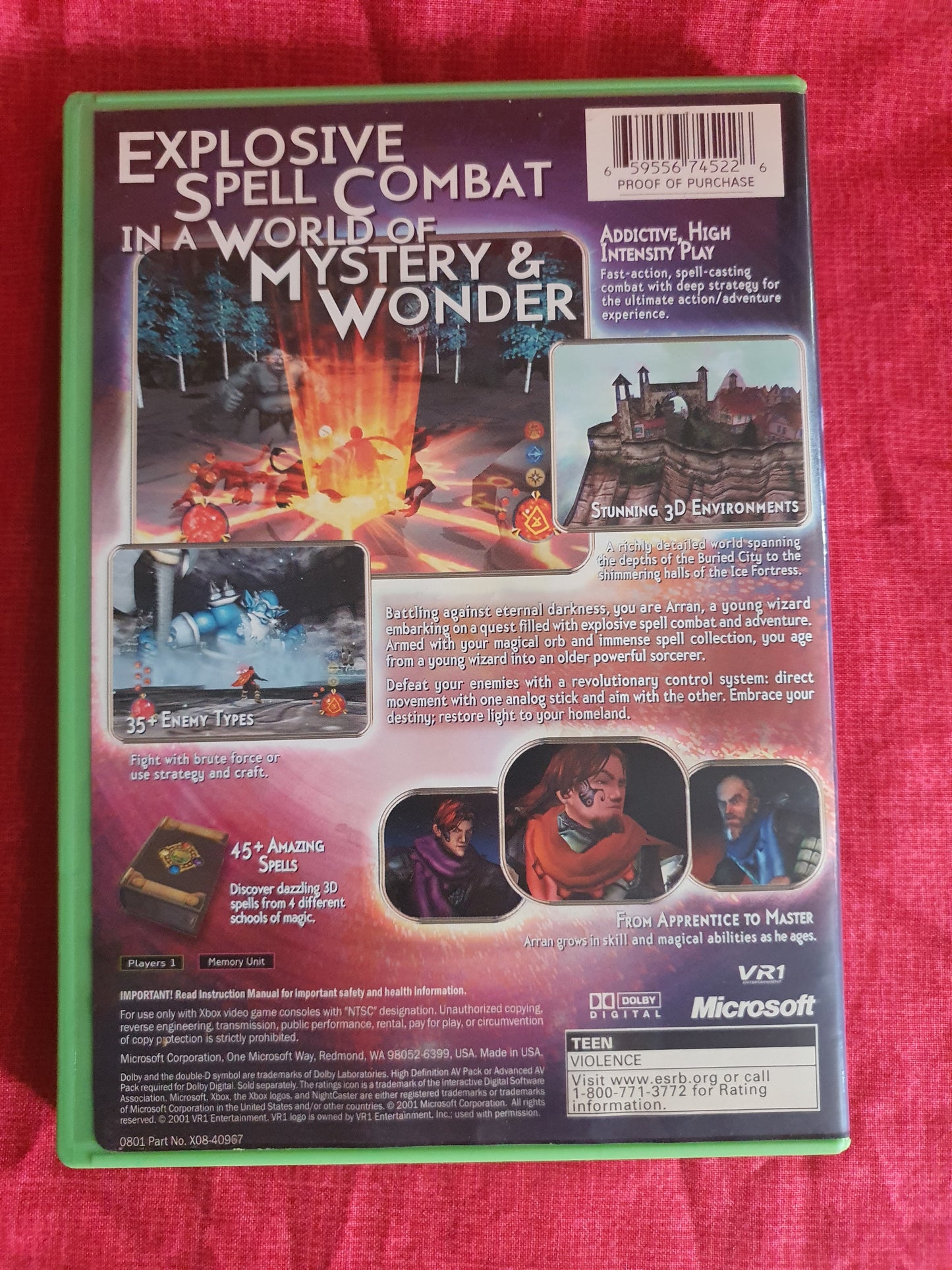 Night Caster Defeat the Darkness (Microsoft Xbox, 2002) Complete Catalog Booklet