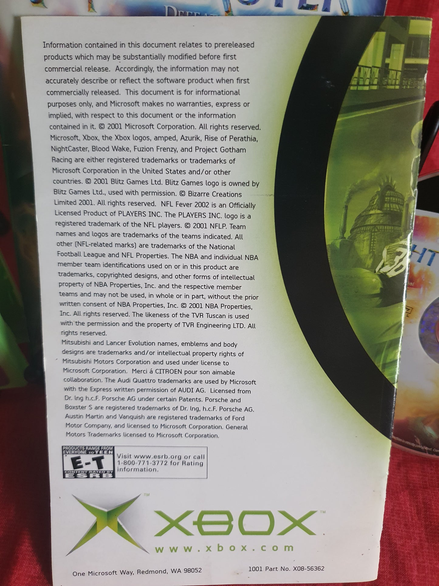 Night Caster Defeat the Darkness (Microsoft Xbox, 2002) Complete Catalog Booklet