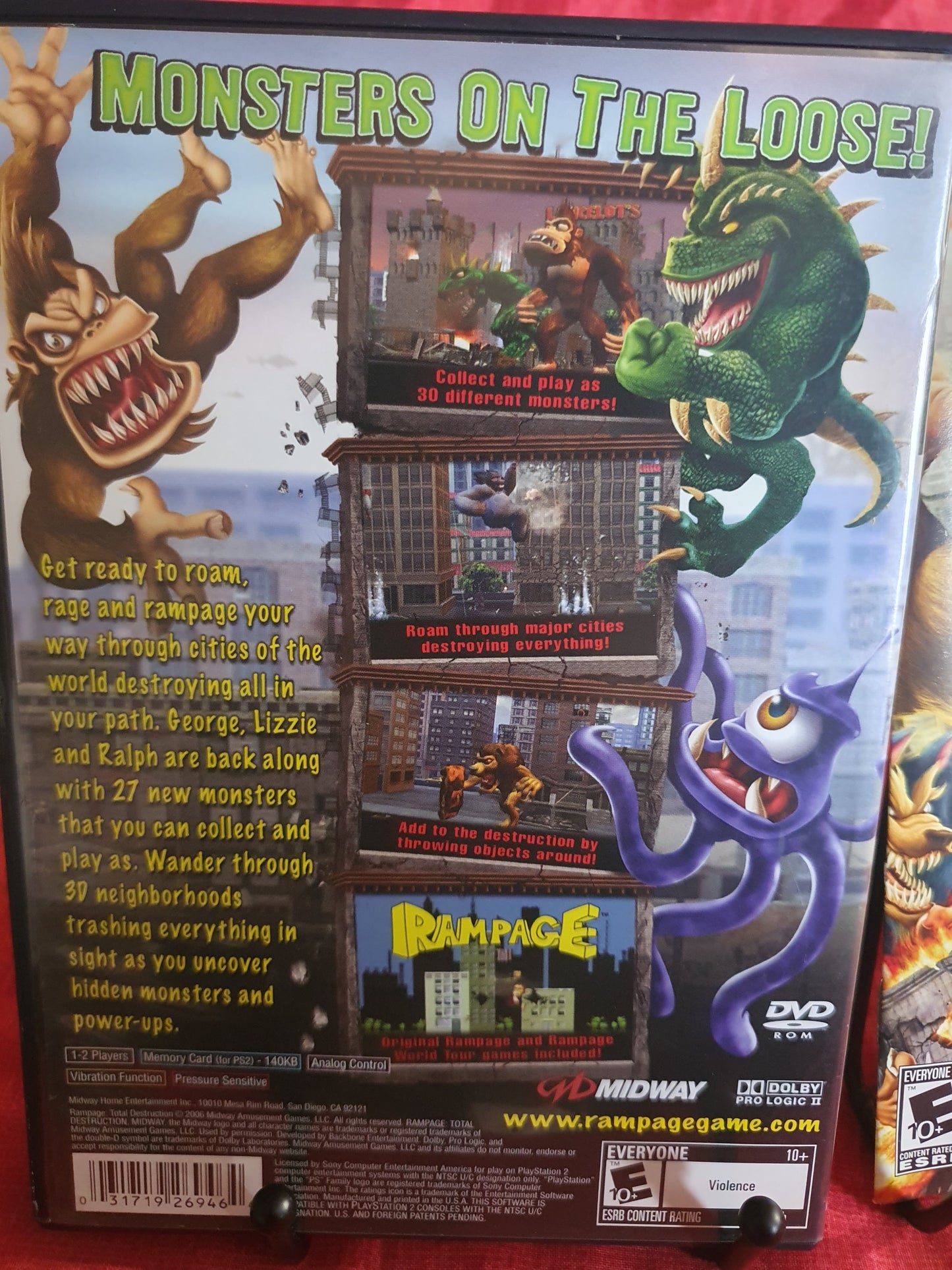 Rampage: Total Destruction (Sony PlayStation 2, 2006) Registration Card Very Good Complete CIB