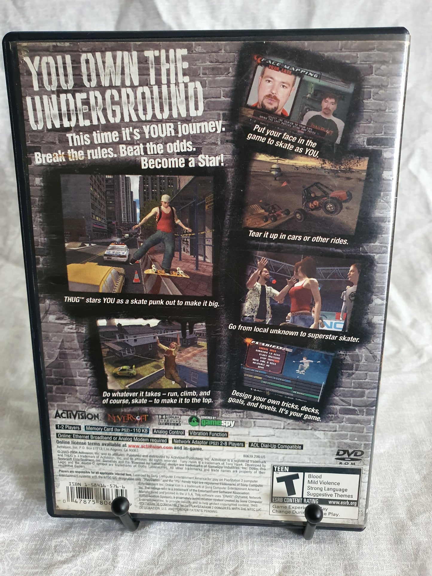 Tony Hawk's Underground Sony Playstation 2 PS2 Black Label Clean Video Game Disc