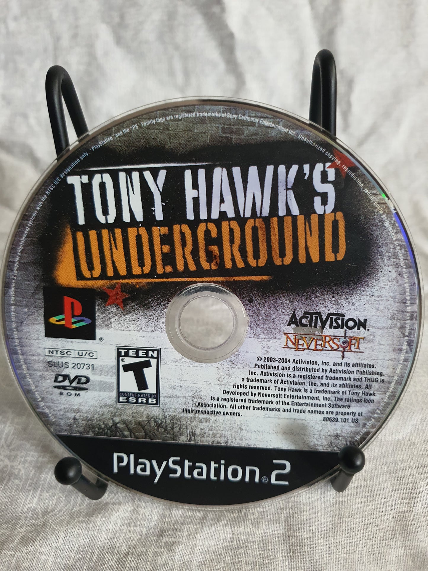 Tony Hawk's Underground Sony Playstation 2 PS2 Black Label Clean Video Game Disc