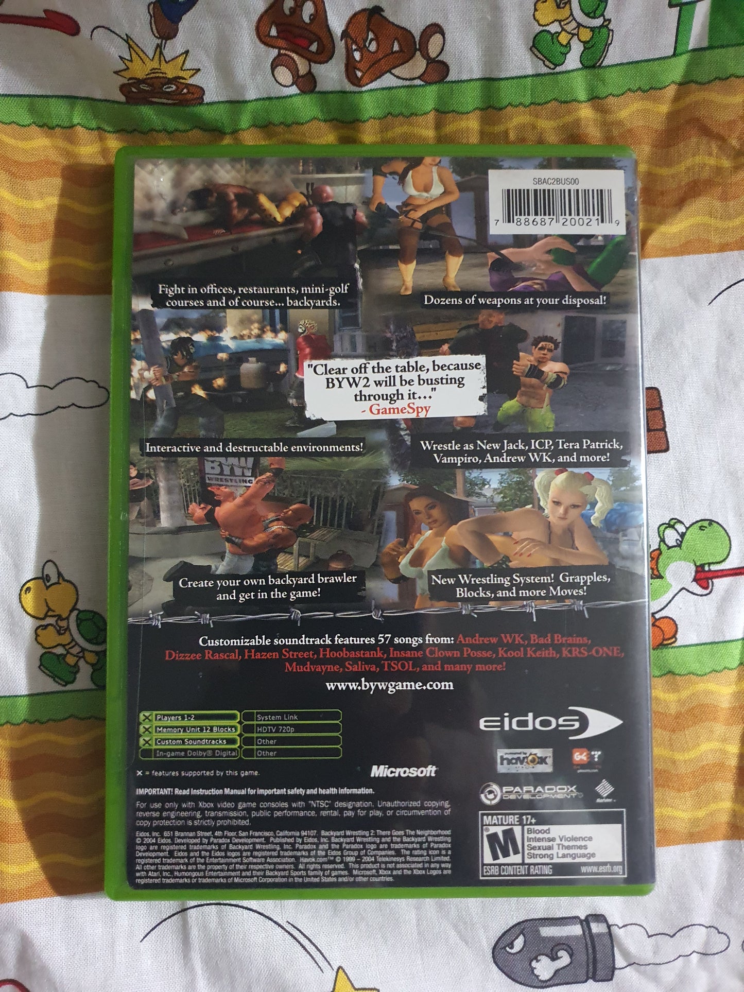 Backyard Wrestling 2 Xbox There Goes The Neighborhood 2004 Complete w/ Reg Card