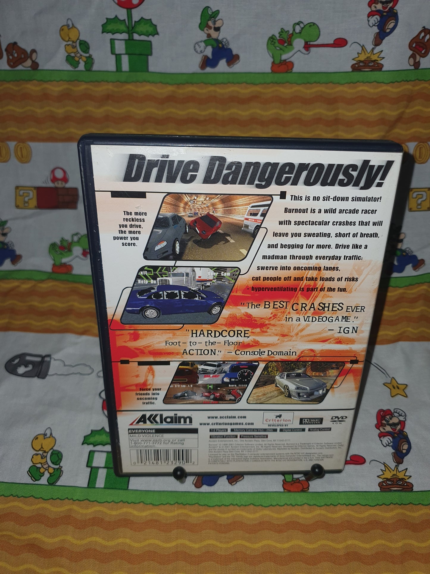 Burnout (PlayStation 2, 2001) Complete CIB Reg Card Clean Near Mint Disc PS2