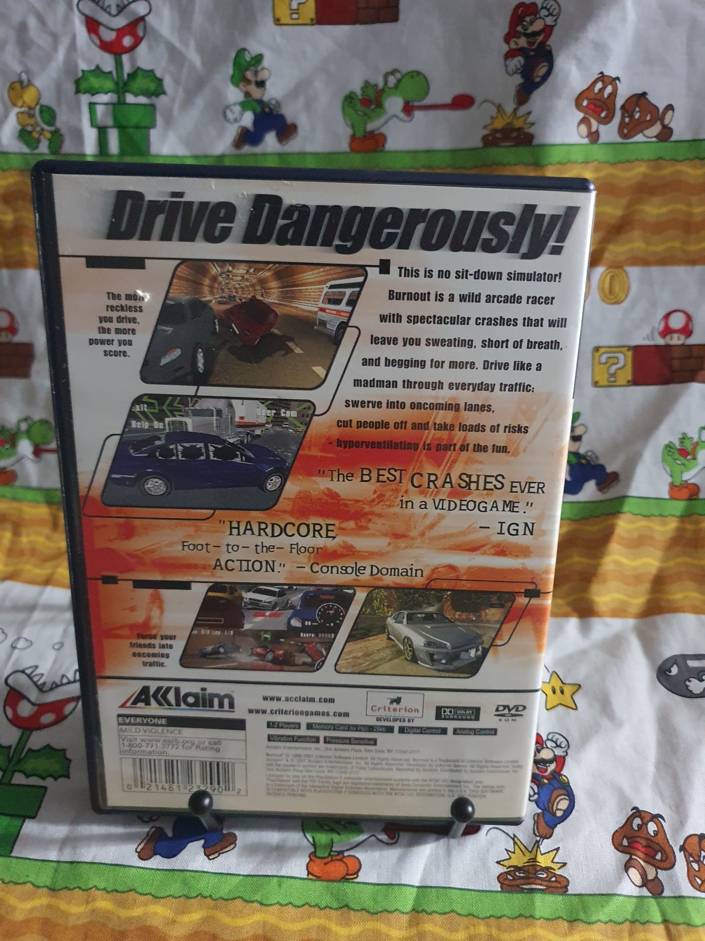 Burnout (PlayStation 2, 2001) Complete CIB Reg Card Clean Near Mint Disc PS2