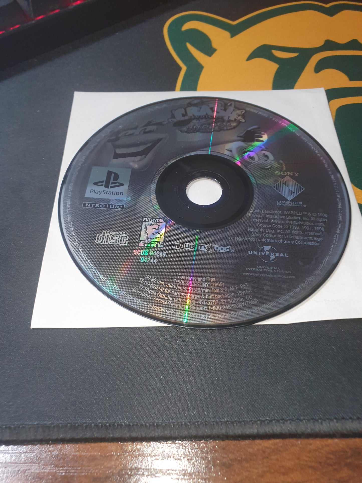Crash Bandicoot 3: Warped GH PS1 PlayStation 1 Good Video Game Disc SCUS-94244