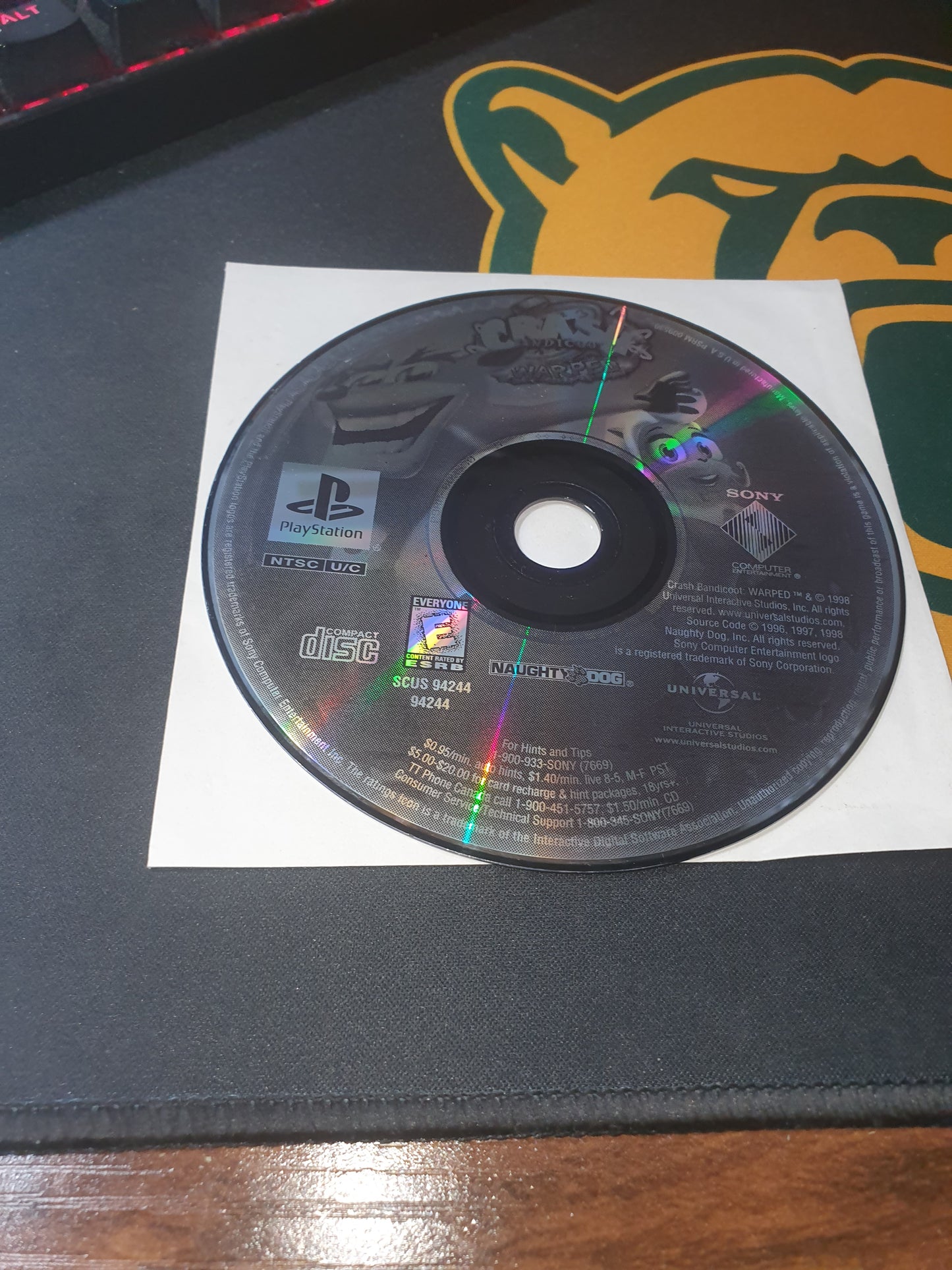 Crash Bandicoot 3: Warped GH PS1 PlayStation 1 Good Video Game Disc SCUS-94244