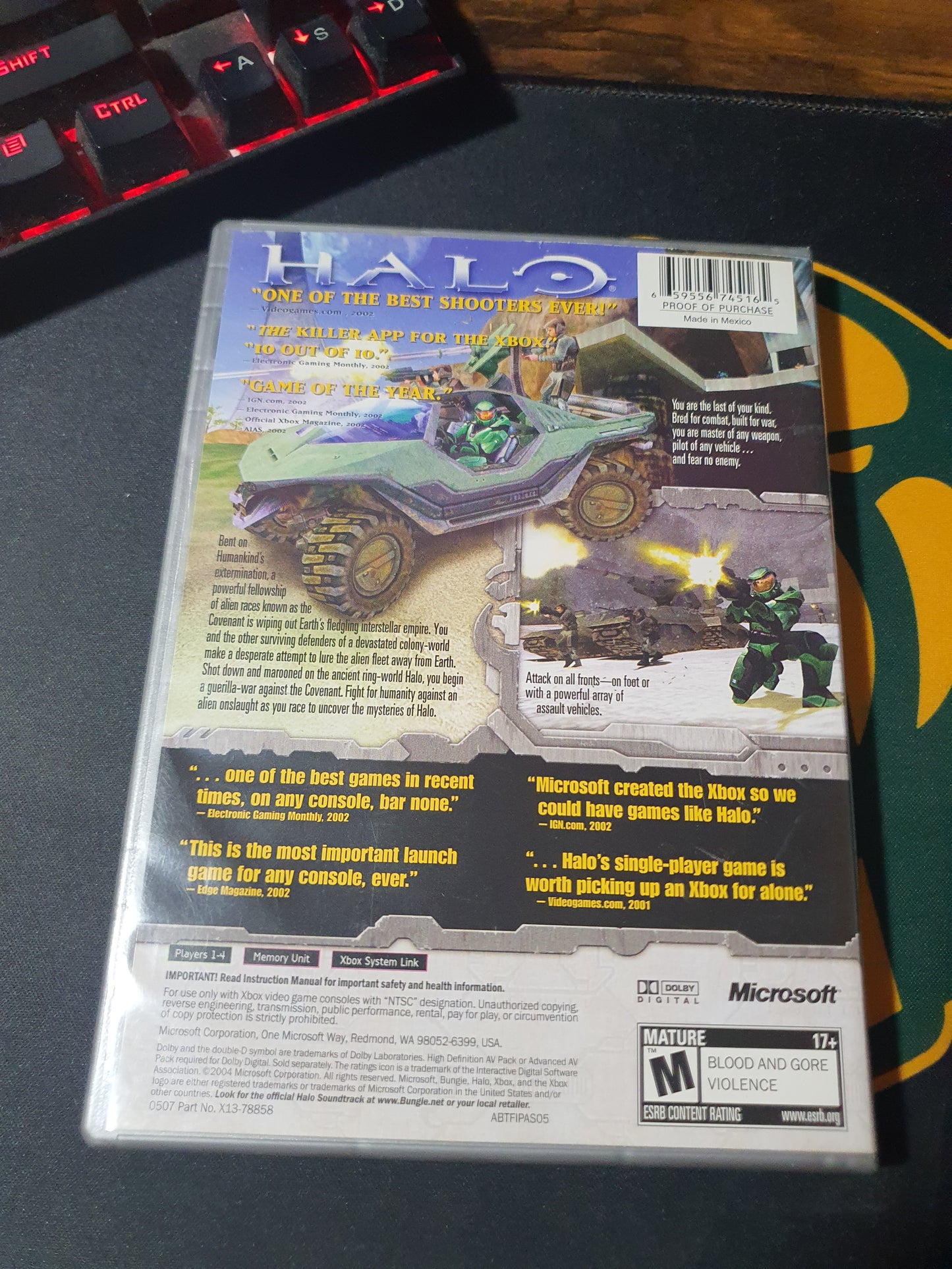Halo Combat Evolved (Xbox, 2001) Complete CIB Game Disc Near Mint Platinum Hits