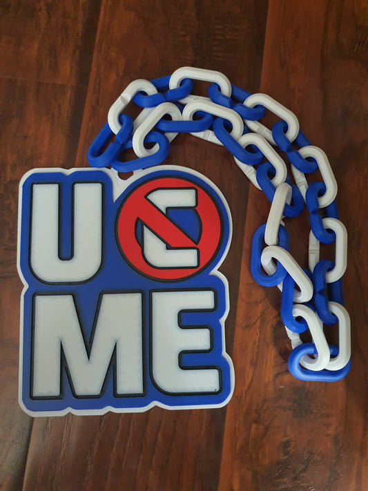 John Cena You Can't See Me Pendant Chain Necklace WWE Red White Blue Respect