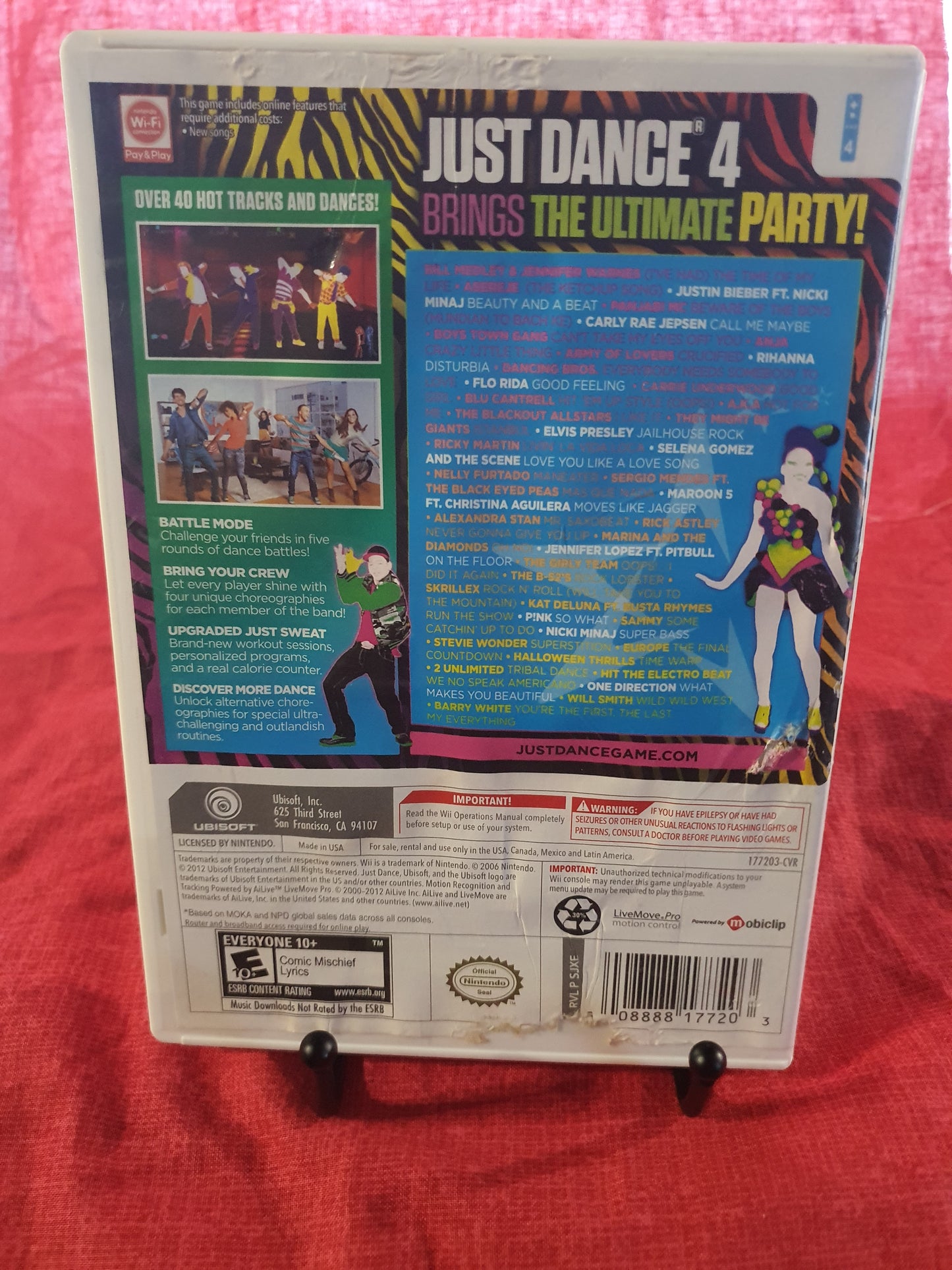 Just Dance 4 (Nintendo Wii, 2012) Complete CIB Tested Very Good Videogame Disc
