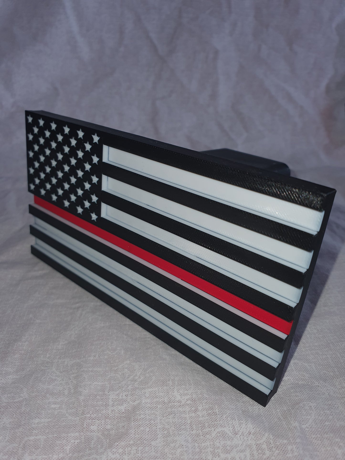 Trailer Hitch Cover Plug Thin Red and Blue Line For 2x2 Receivers