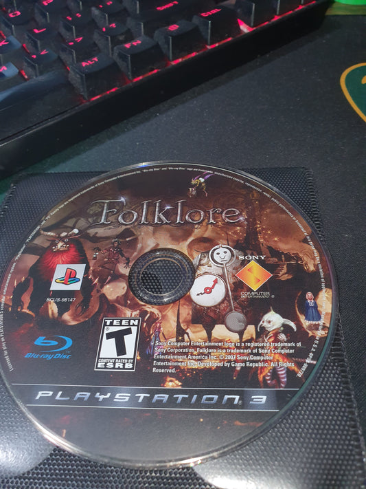 Folklore PS3 (Sony PlayStation 3, 2007) Videogame Disc Clean Very Good Free Ship