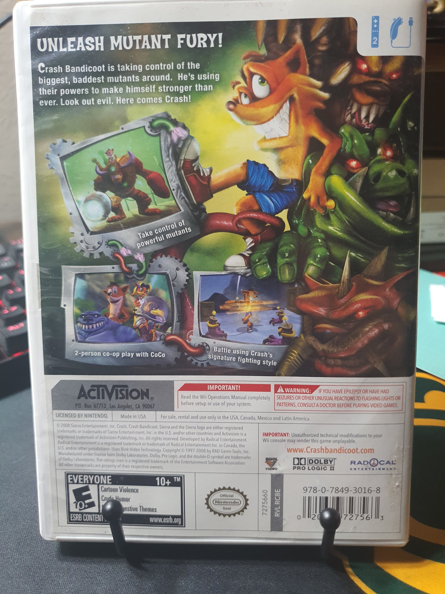 Crash Bandicoot: Mind Over Mutant (Nintendo Wii, 2008) Disc Very Good Clean