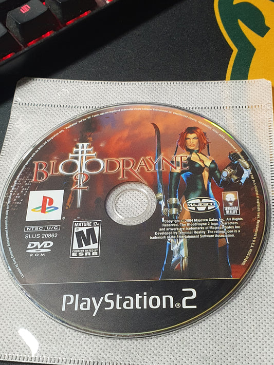 BloodRayne 2 (Sony PlayStation 2, 2004) Videogame Disc Near Mint Clean Free Ship