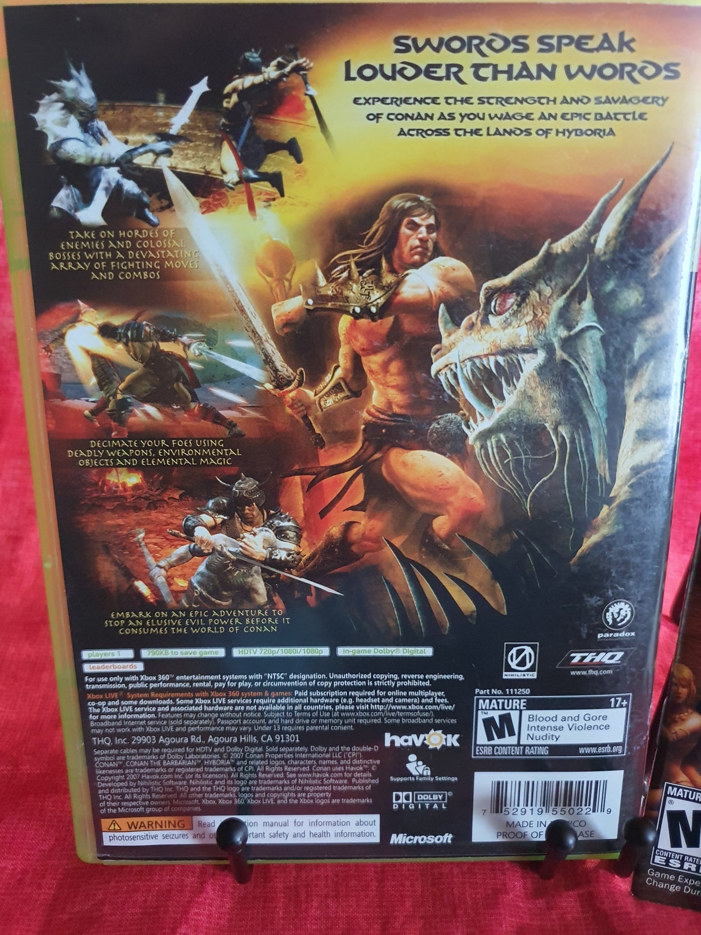 CONAN (Microsoft Xbox 360, 2007) Complete CIB Videogame Disc Near Mint Free Ship