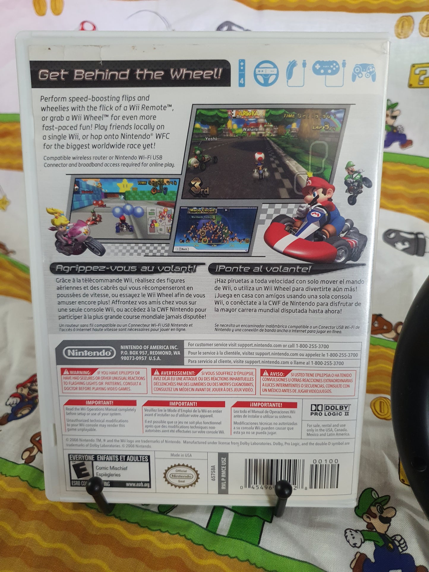 Mario Kart Bundled Wheel (Nintendo Wii, 2008) Game Disc Near Mint RVL-RMCE-USA