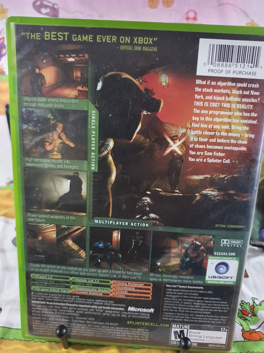 Splinter Cell Chaos Theory Microsoft Xbox 2005 Complete Registration Card Mint