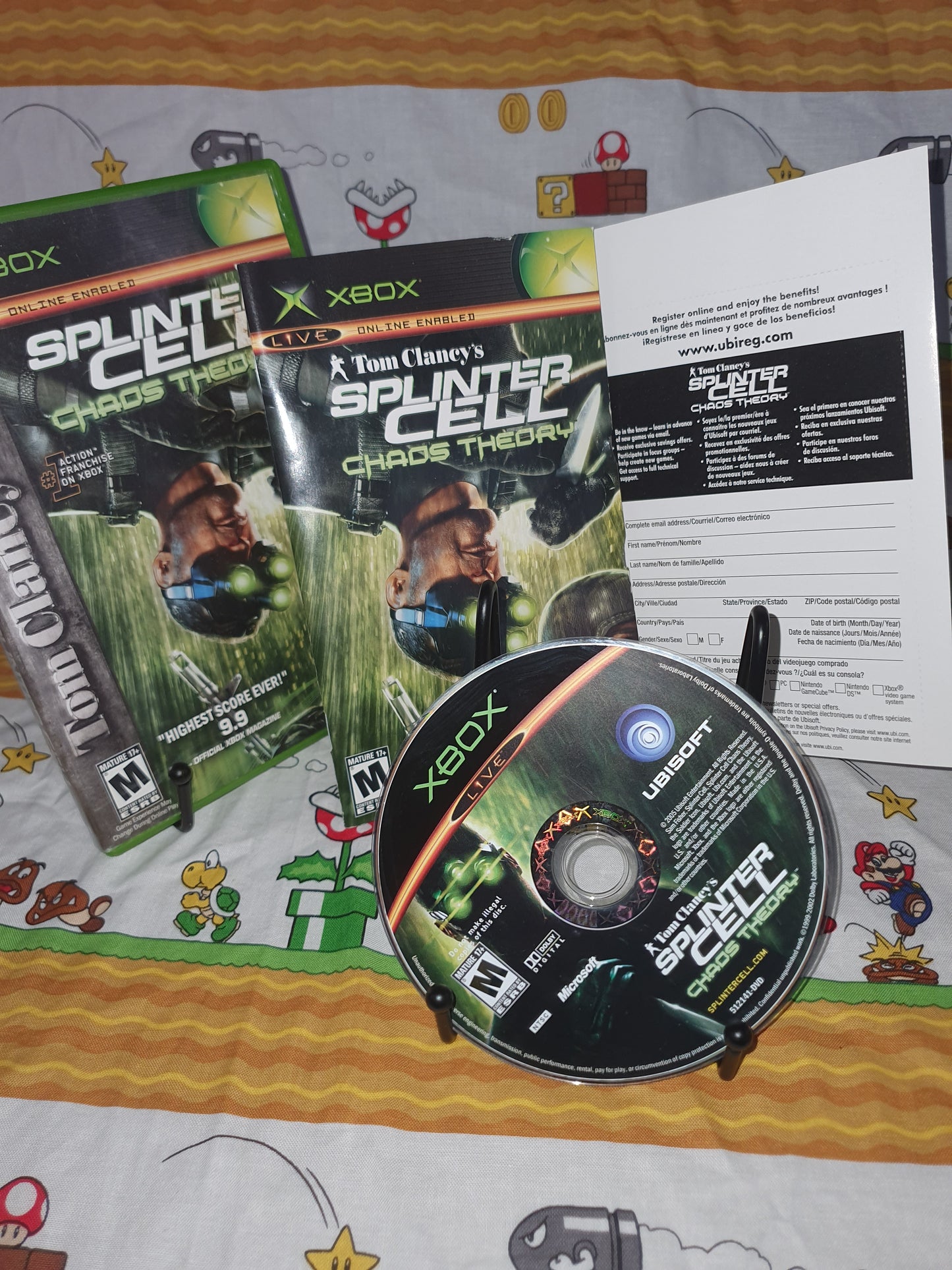 Splinter Cell Chaos Theory Microsoft Xbox 2005 Complete Registration Card Mint