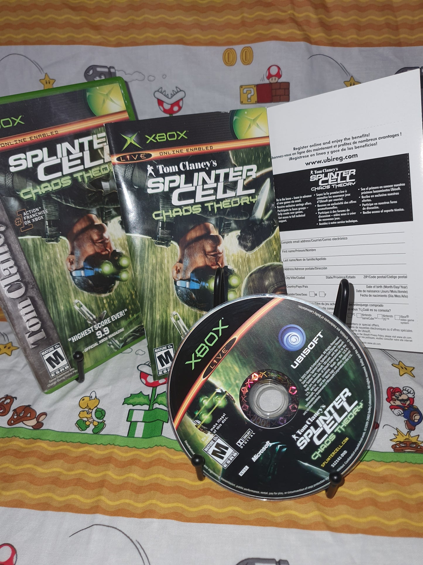 Splinter Cell Chaos Theory Microsoft Xbox 2005 Complete Registration Card Mint