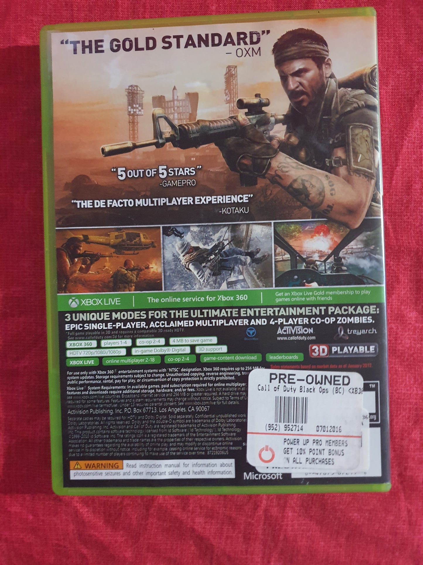 Call of Duty Black Ops Microsoft Xbox 360 Complete Manual Near Mint Free Ship