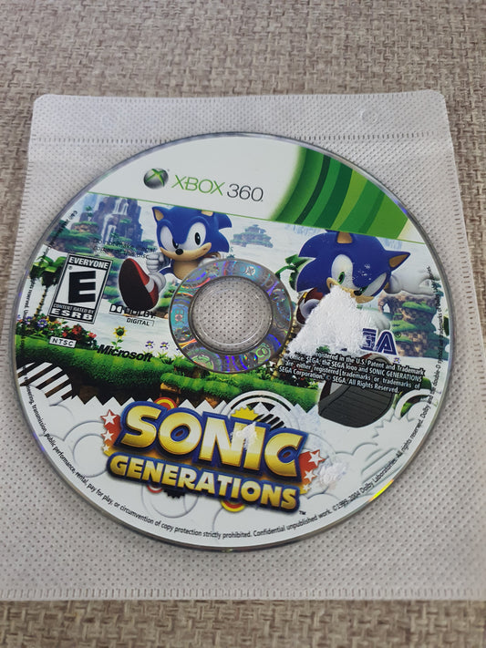 Sonic Generations (Microsoft Xbox 360, 2011) Videogame Disc Very Good Tested