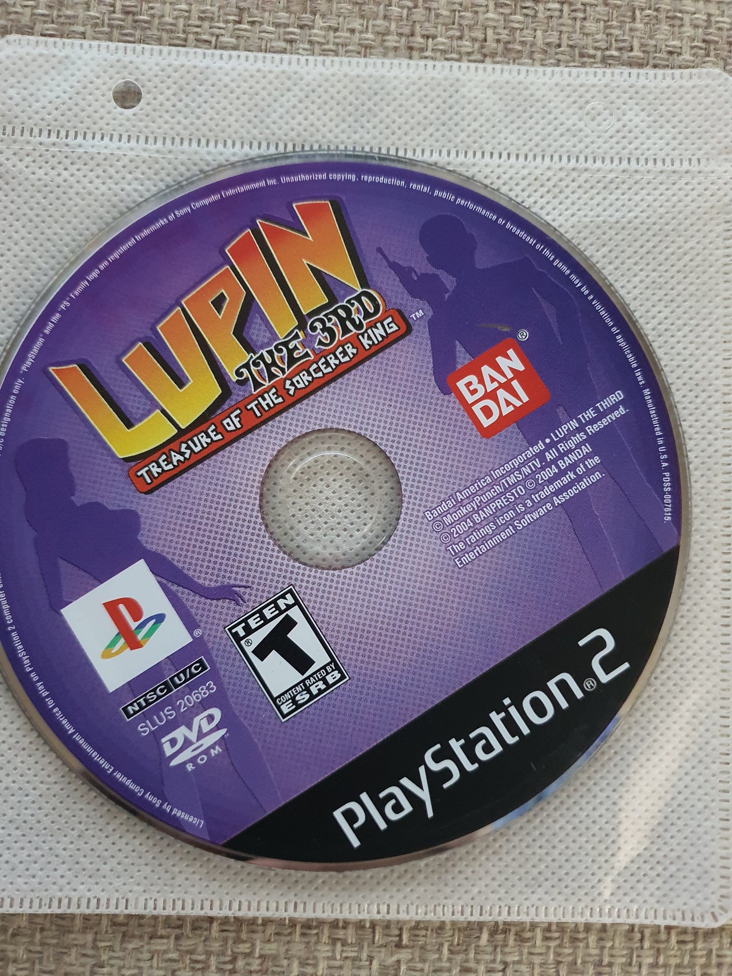 Lupin the 3rd: Treasure of the King (PlayStation 2, 2004) Game Disc Near Mint