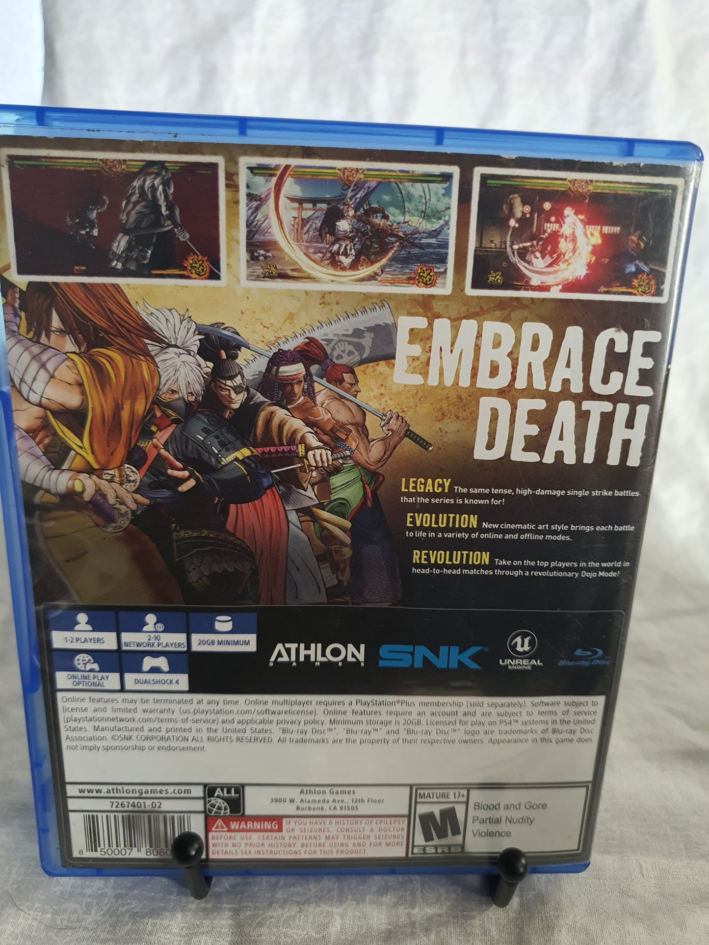 Samurai Showdown (Sony PlayStation 4, 2019) Complete Game Disc Very Good CIB VG