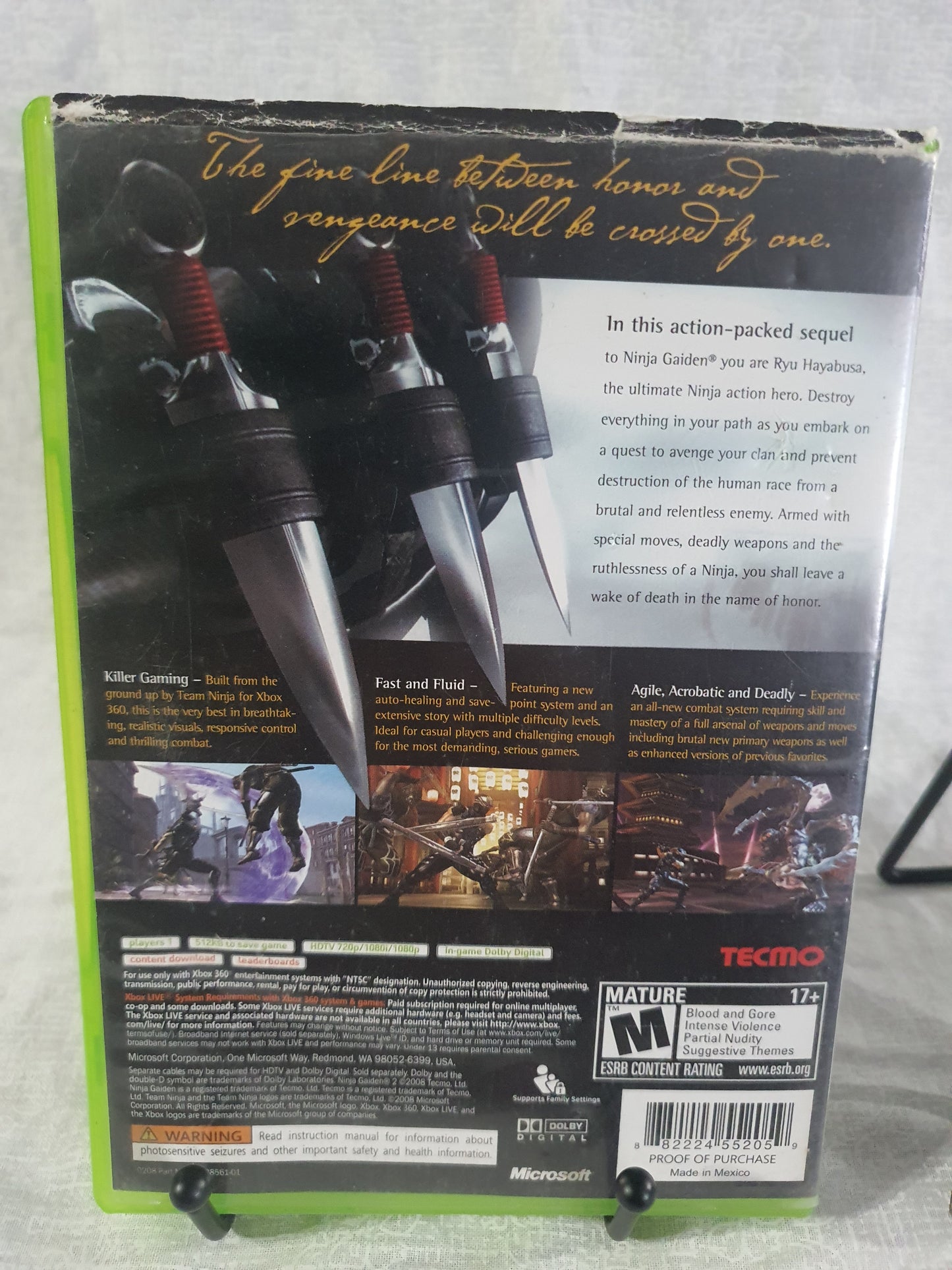 Ninja Gaiden II 2 (Microsoft Xbox 360) Videogame Disc Near Mint Tested Complete