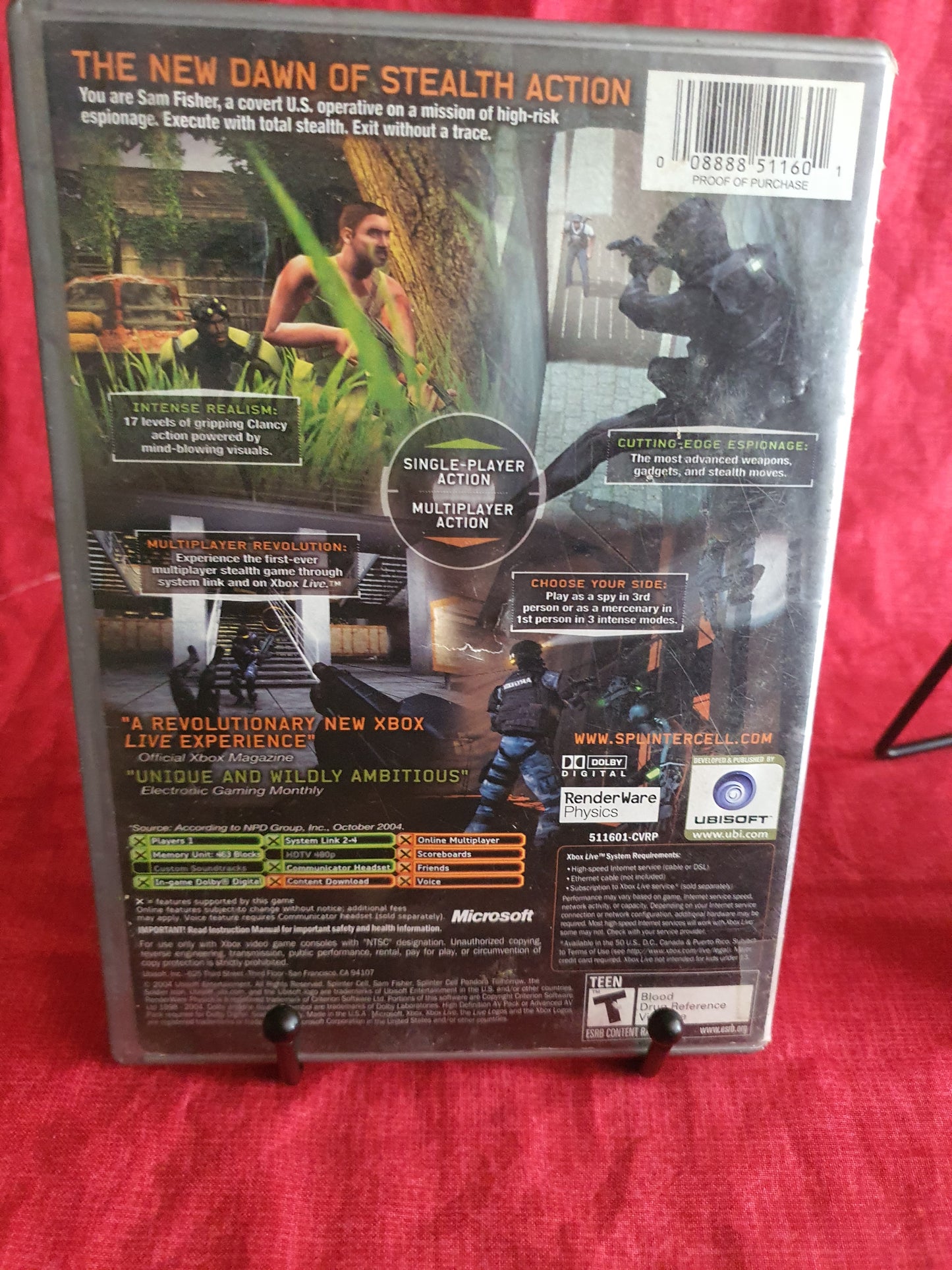 Splinter Cell Pandora Tomorrow (Microsoft Xbox, 2004) Videogame Disc Near Mint
