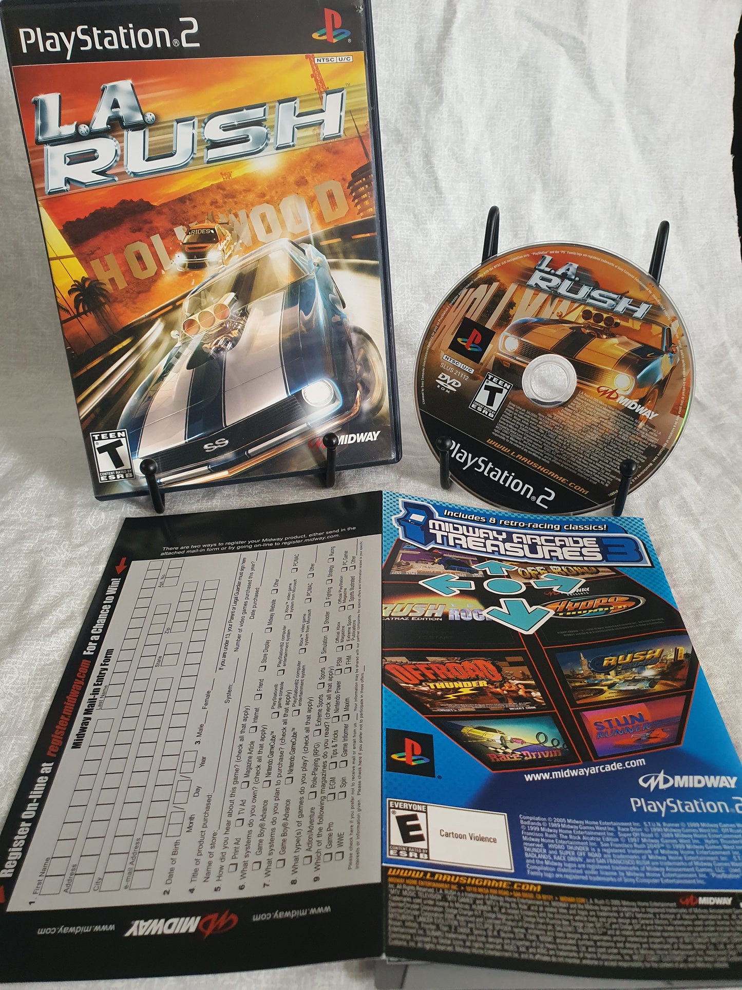 LA Rush (PlayStation 2, PS2, 2005) Complete Registration Game Disc Near Mint