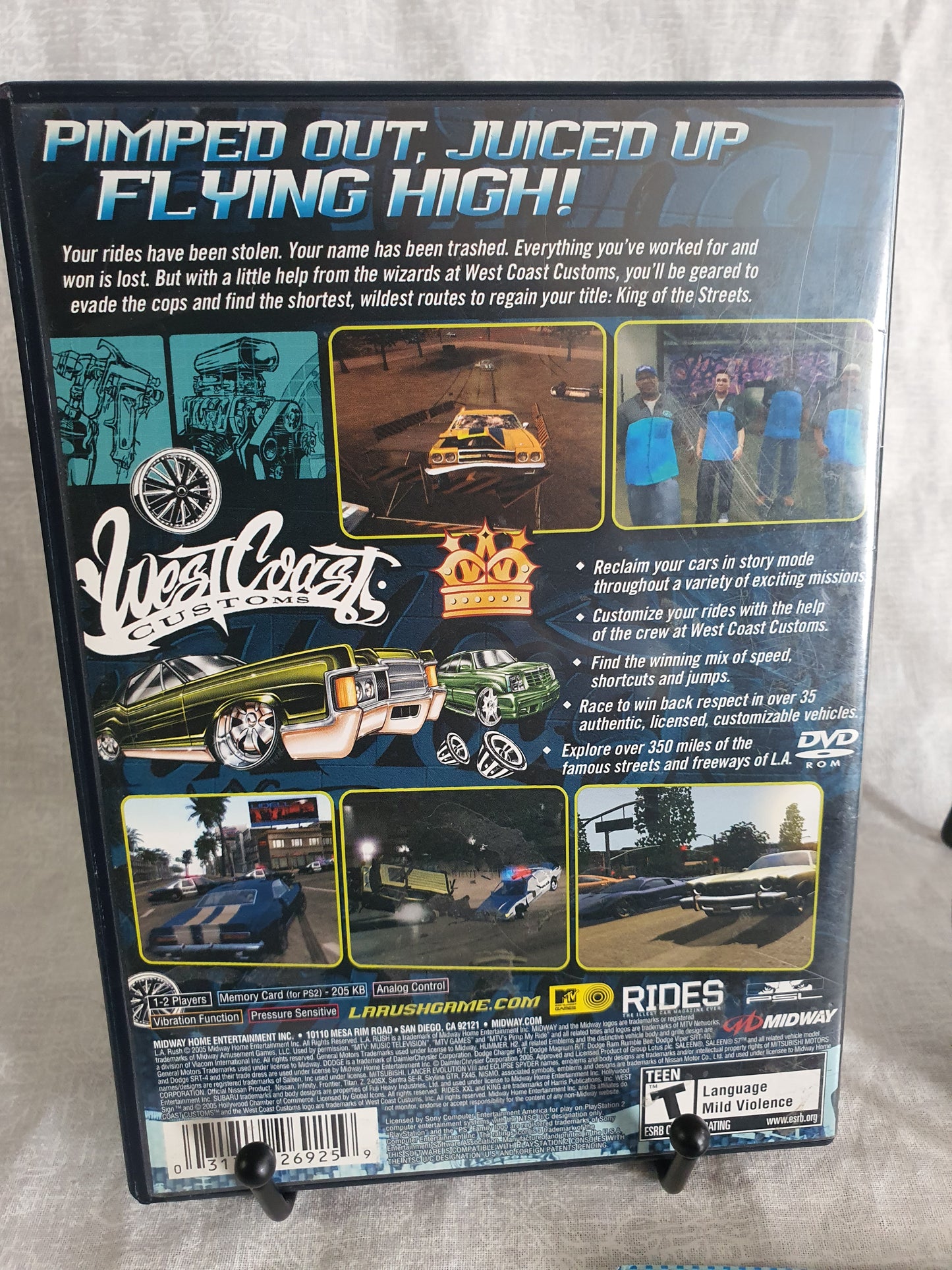 LA Rush (PlayStation 2, PS2, 2005) Complete Registration Game Disc Near Mint