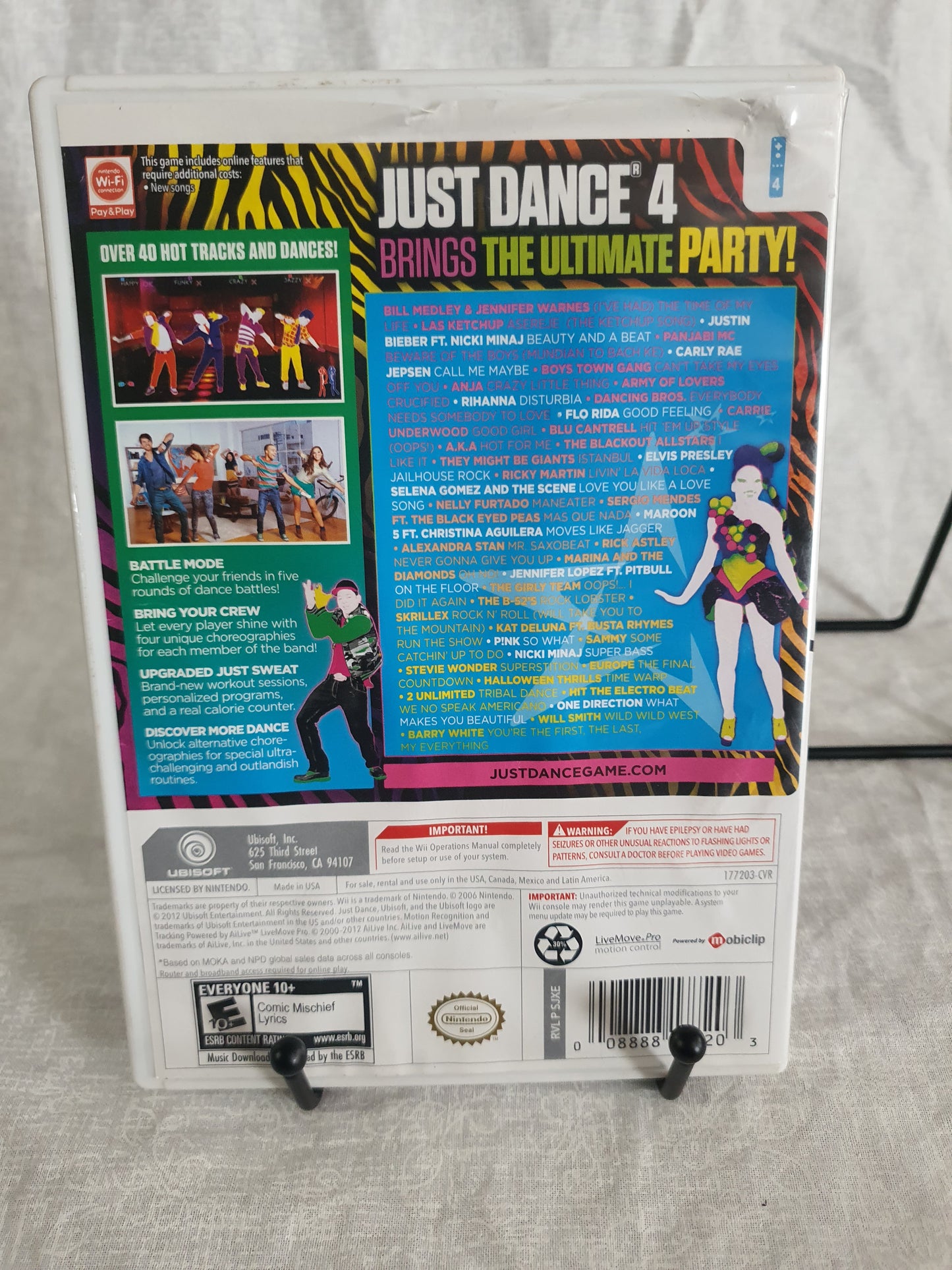 Just Dance 4 (CIB, Nintendo Wii, 2012) Complete Game Disc Near Mint Clean Tested