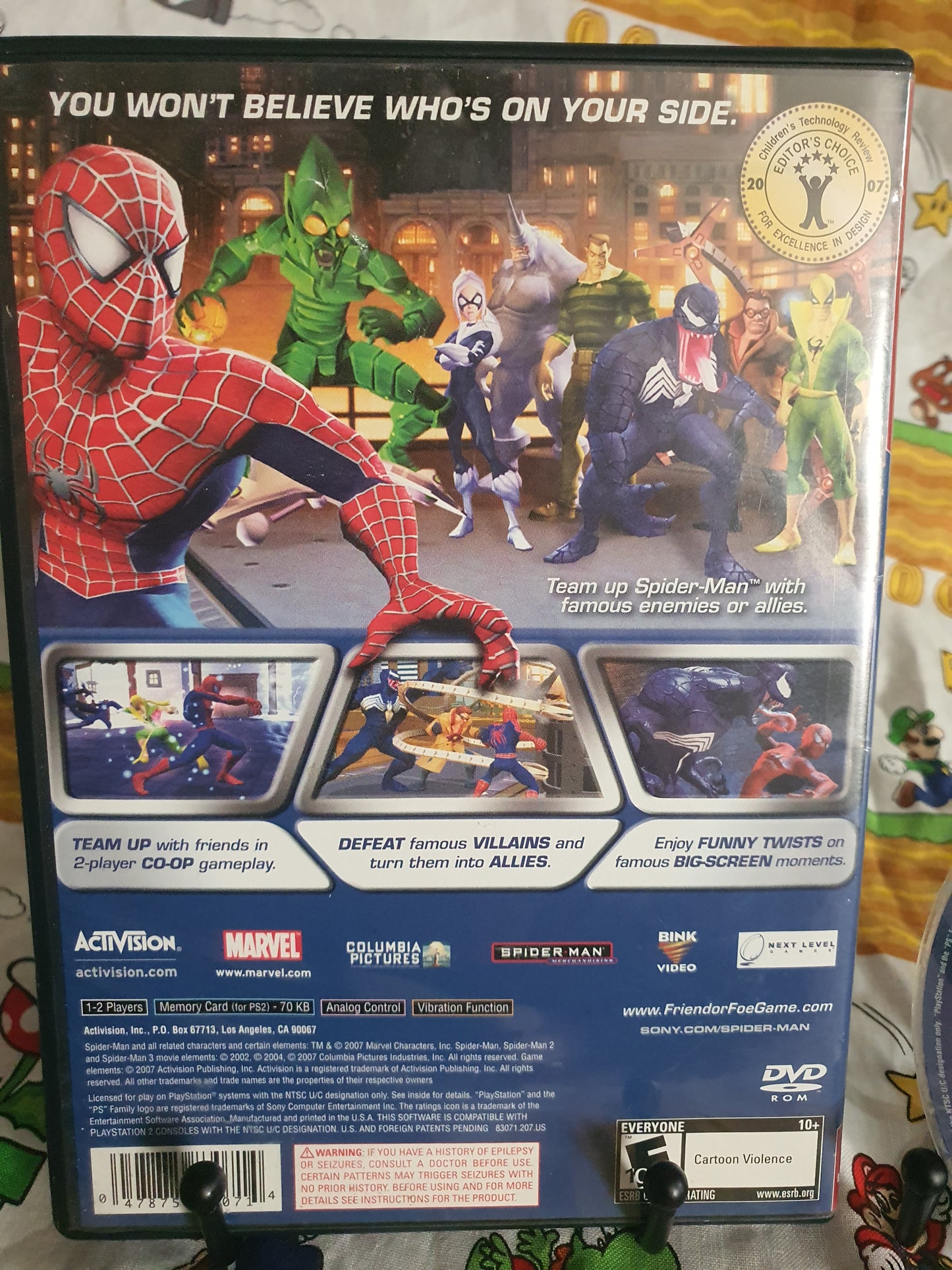 Spider-Man: Friend or Foe (Sony PlayStation 2, PS2, 2007) Game Disc Near Mint