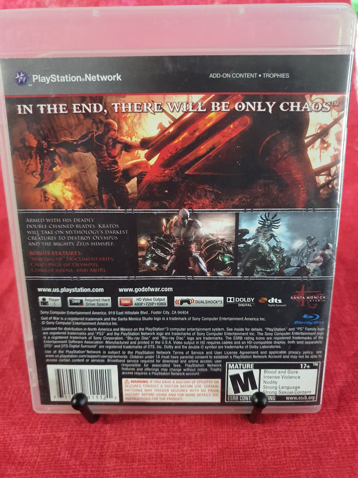 God of War III Sony PlayStation 3 2010 PS3 Complete Disc Very Good Tested