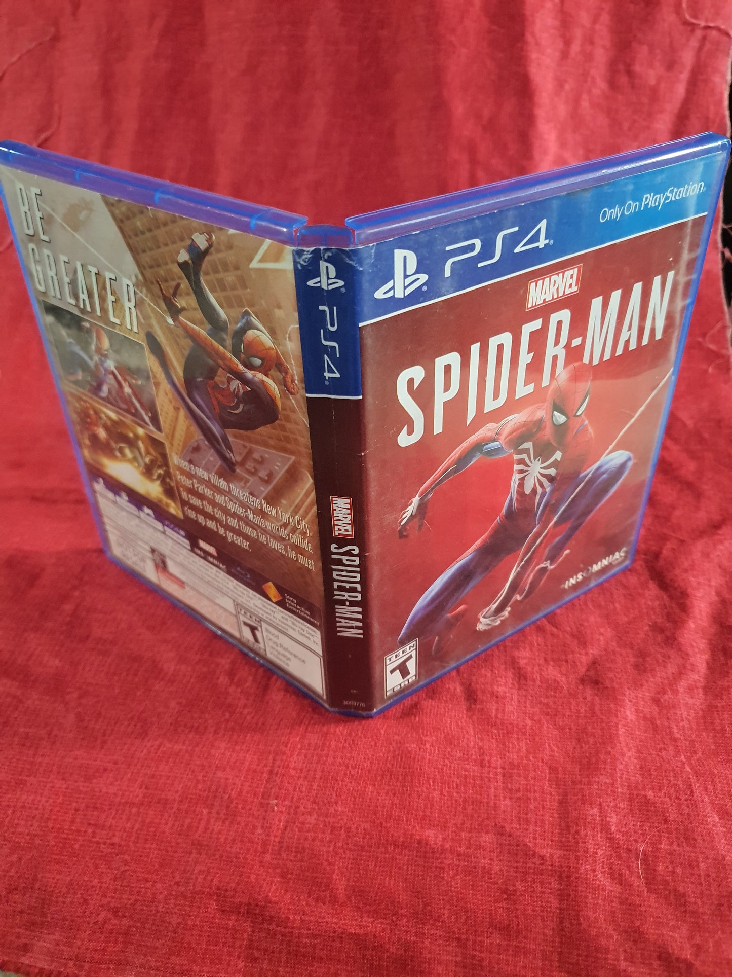Marvel's Spider-Man (PlayStation 4, 2018) Complete Reversible Cover Disc Good