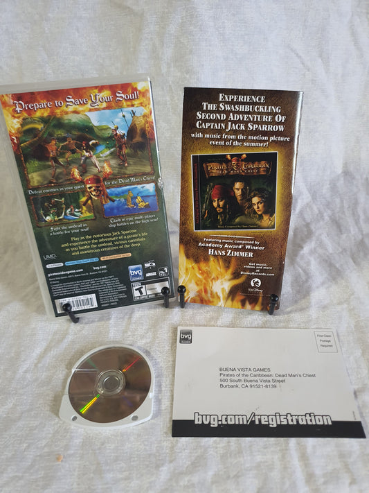 Pirates of the Caribbean Dead Mans Chest Complete PSP Registration Near Mint NM