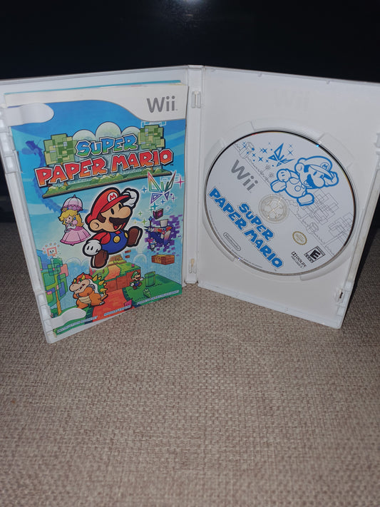 Super Paper Mario (Wii, 2007) Complete Manual Inserts Tested Game Disc Very Good