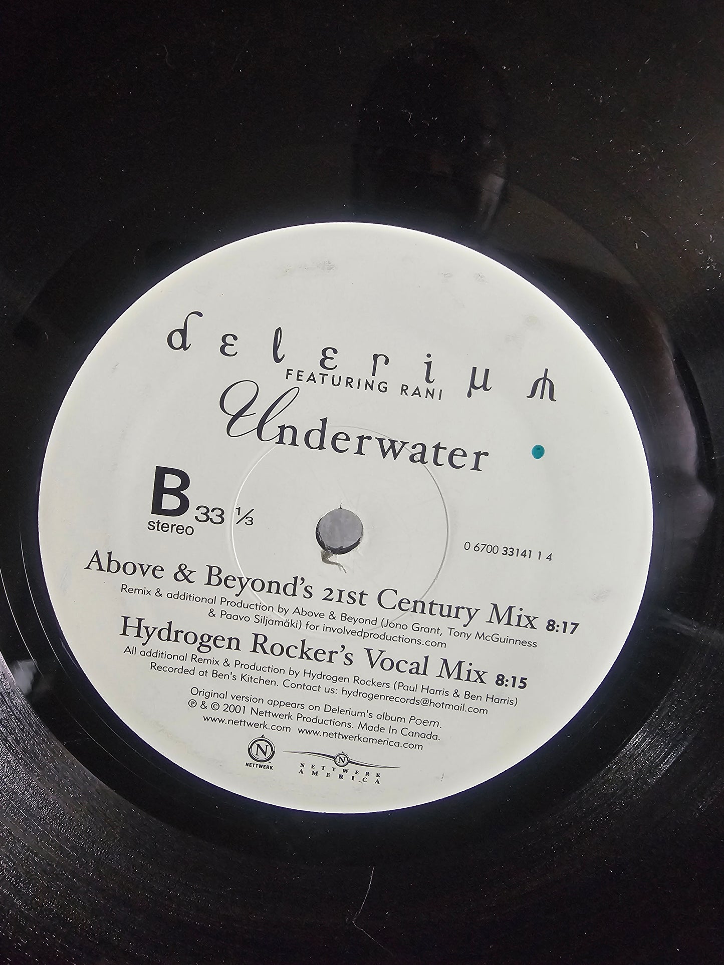 Delerium Feat. Rani Underwater Remixes Mauve Above and Beyond Hydrogen Rockers Vinyl 2001 EMD Trance Music