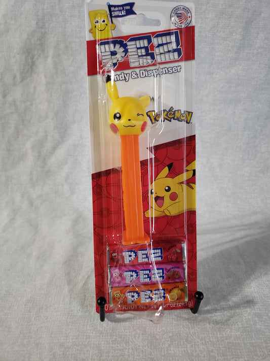 Pokemon Pez Dispenser 3 Piece Set Bundle Pikachu Winking Orange Gengar Purple Pokeball